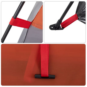 Campingtält 4 personer grå och orange snabbrest