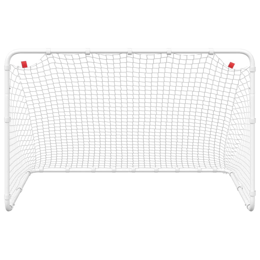 Fotbollsmål vitt 122x81x81 cm stål