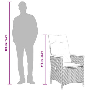 Caféset med dynor 3 delar svart konstrotting