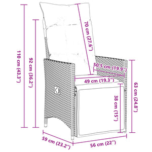 Caféset med dynor 9 delar konstrotting brun