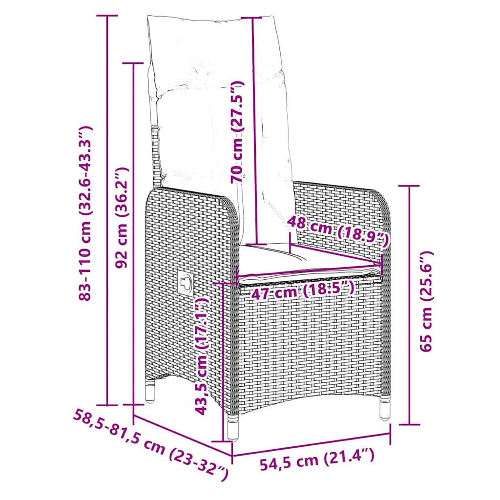 Caféset med dynor 9 delar konstrotting svart