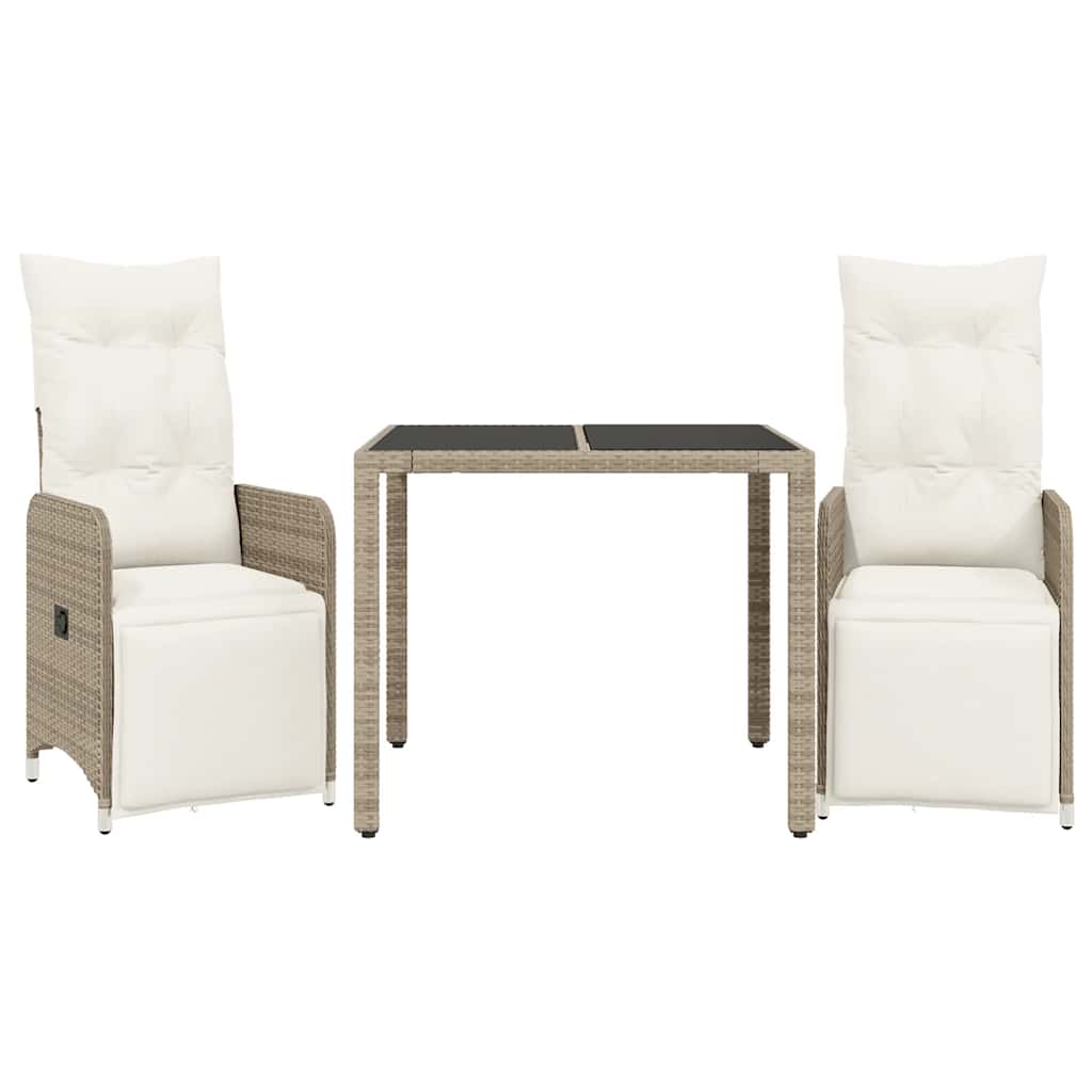 Caféset med dynor 3 delar brun konstrotting