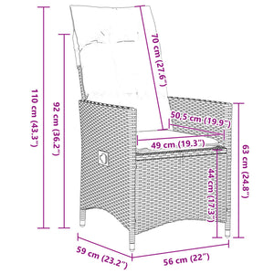 Caféset med dynor 9 delar konstrotting brun