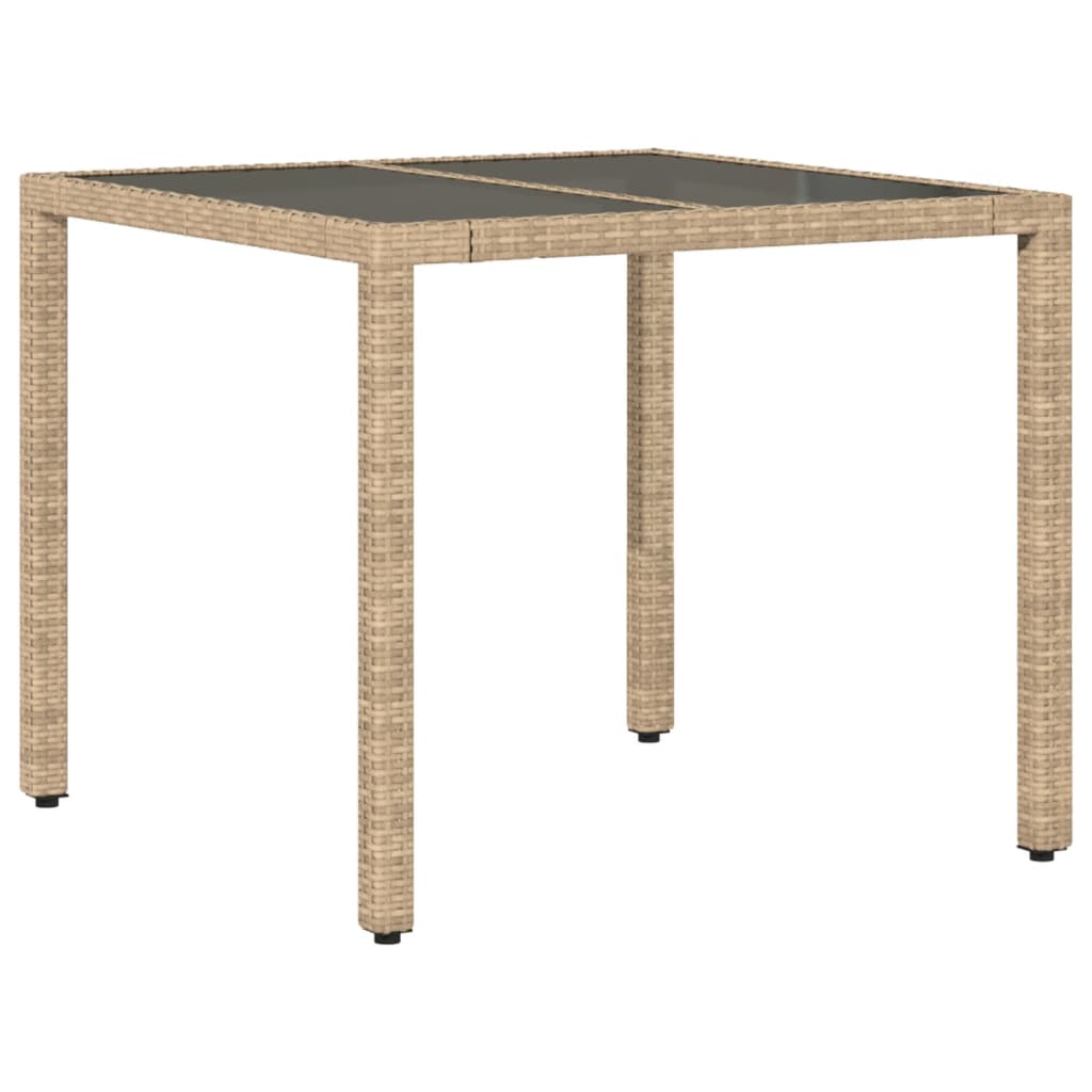 Matgrupp för trädgård med dynor 3 delar beige konstrotting&glas