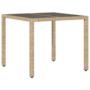 Matgrupp för trädgård med dynor 3 delar beige konstrotting&glas