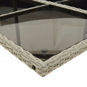 Matgrupp för trädgården med dynor 7 delar ljusgrå konstrotting