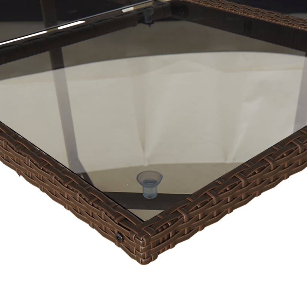 Matgrupp för trädgården 7 delar brun konstrotting