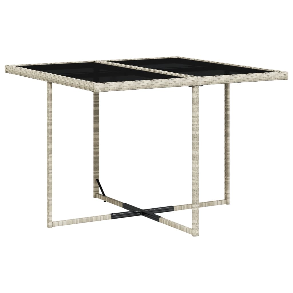 Matgrupp för trädgården med dynor 5 delar ljusgrå konstrottning