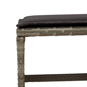 Matgrupp för trädgården med dynor 15 delar grå konstrotting