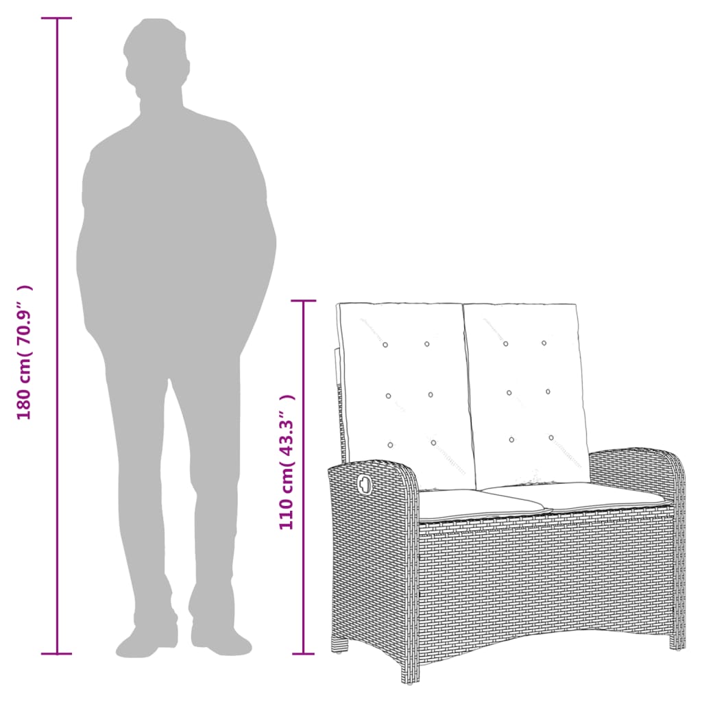 Matgrupp för trädgården med dynor 2 delar beige konstrotting