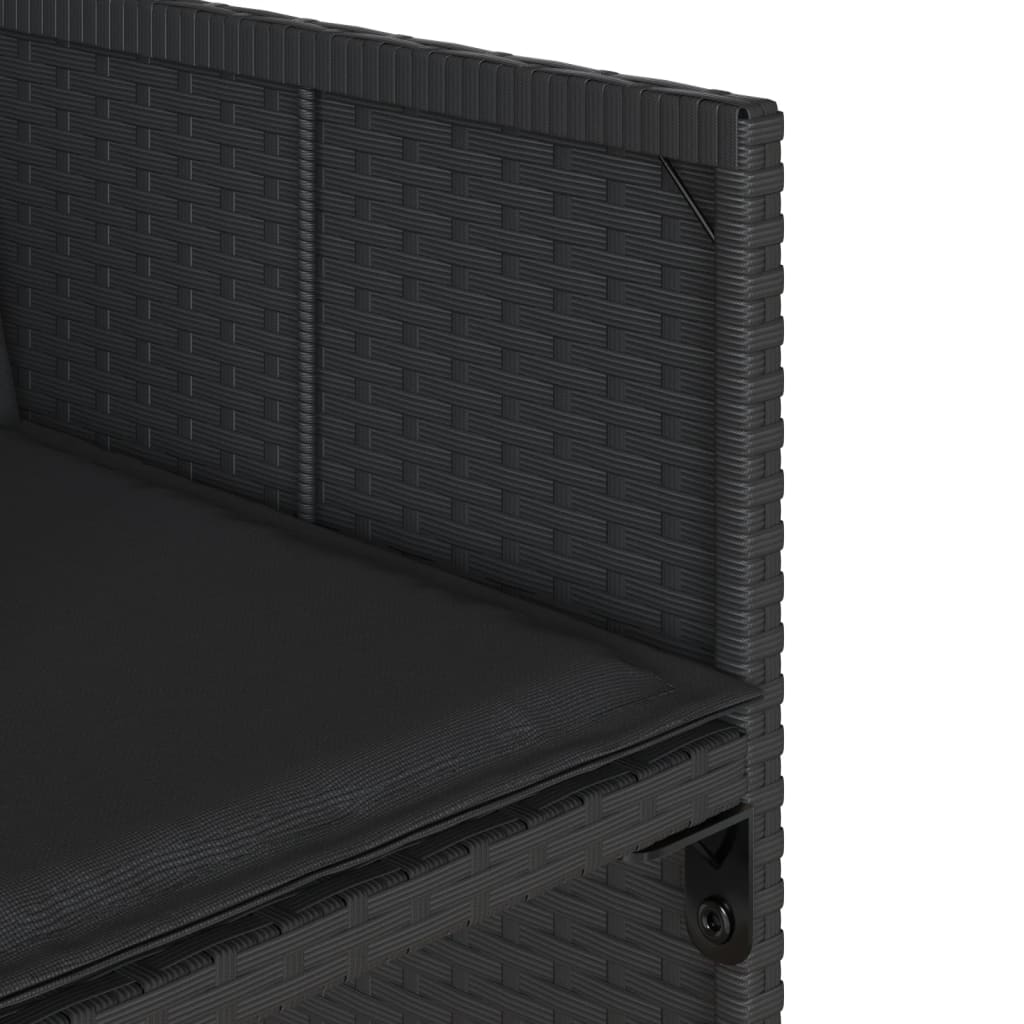 Trädgårdsstolar med dynor 4 st svart konstrotting