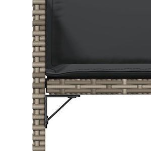 Trädgårdsstolar med dynor 4 st grå konstrotting