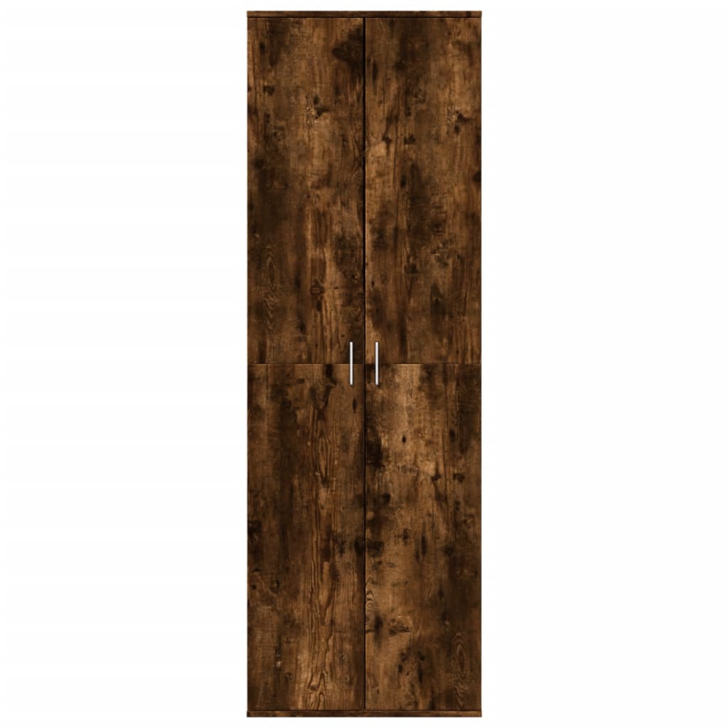Högskåp rökfärgad ek 60x35x180 cm konstruerat trä