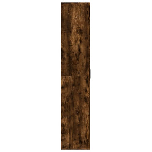 Högskåp rökfärgad ek 60x35x180 cm konstruerat trä