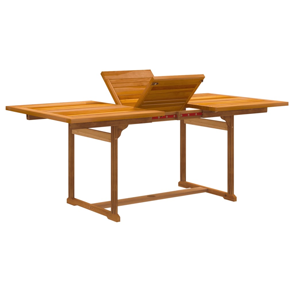 Matgrupp för trädgården 7 delar massivt akaciaträ och textilen