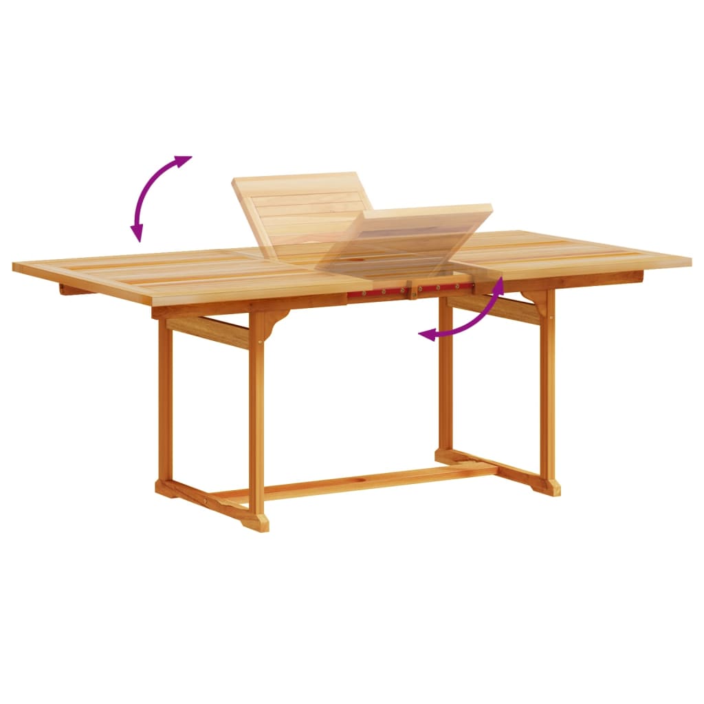 Matgrupp för trädgården 5 delar massivt akaciaträ och textilen