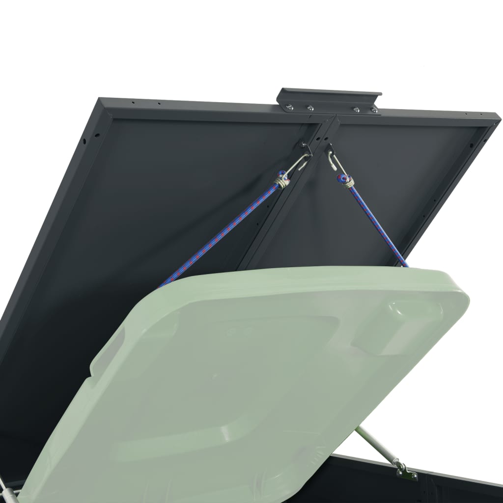 Skjul för sopkärl för 2 platser antracit 138x79x117 cm stål