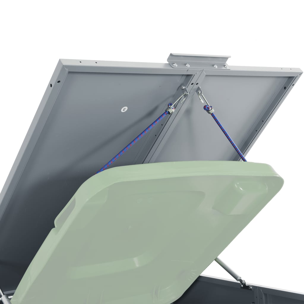 Skjul för sopkärl för 5 platser grå 345x79x117 cm stål