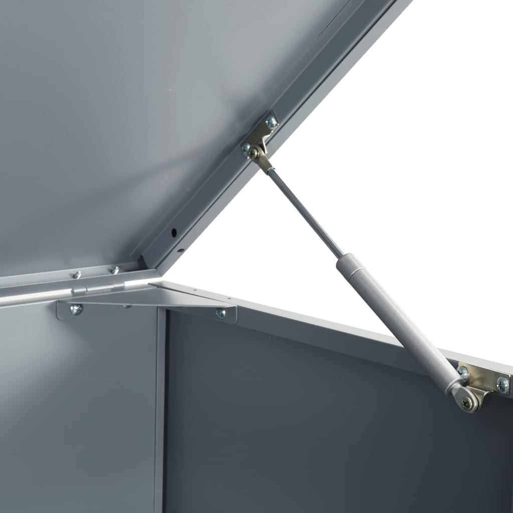 Skjul för sopkärl för 5 platser grå 345x79x117 cm stål