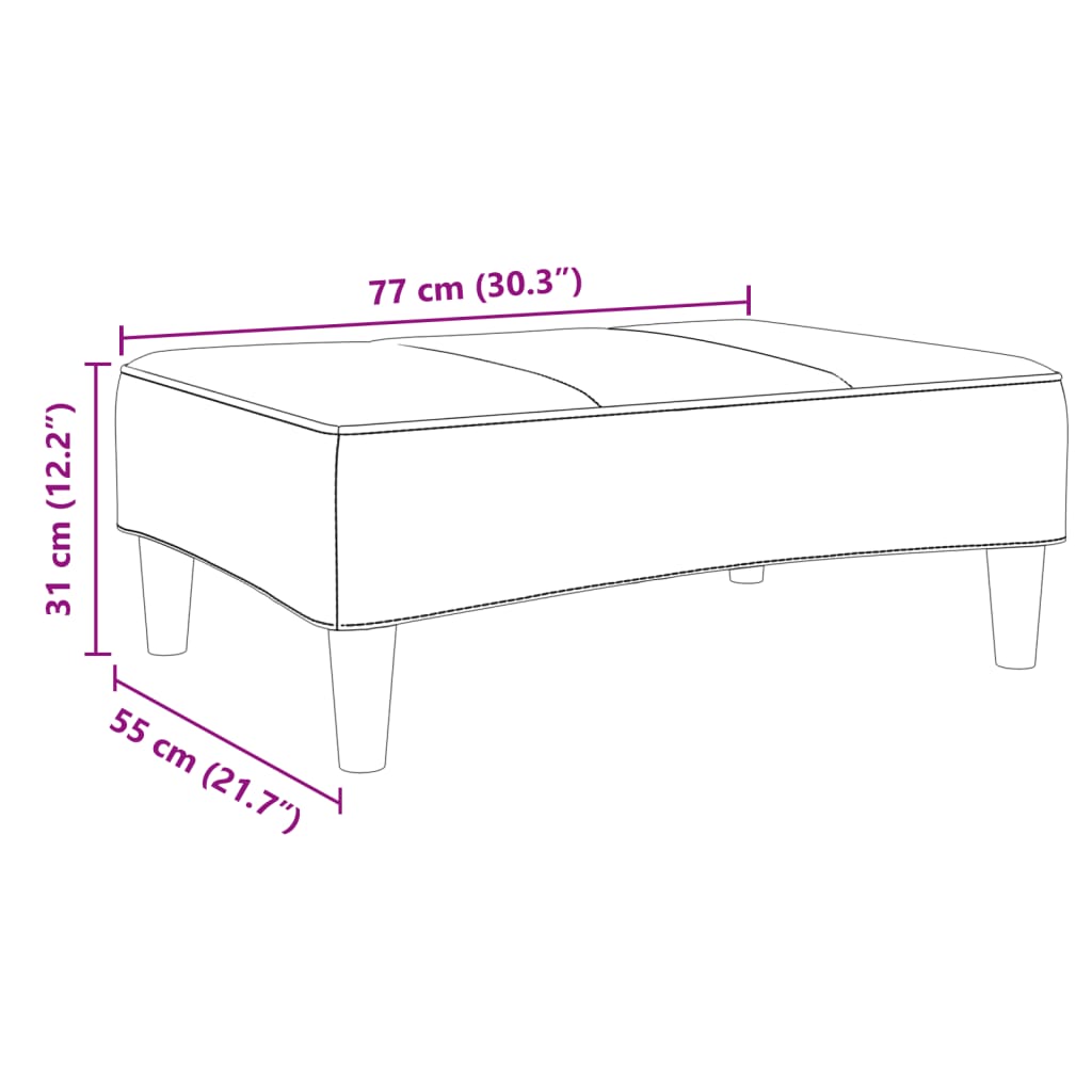 Fotpall svart 77x55x31 cm tyg
