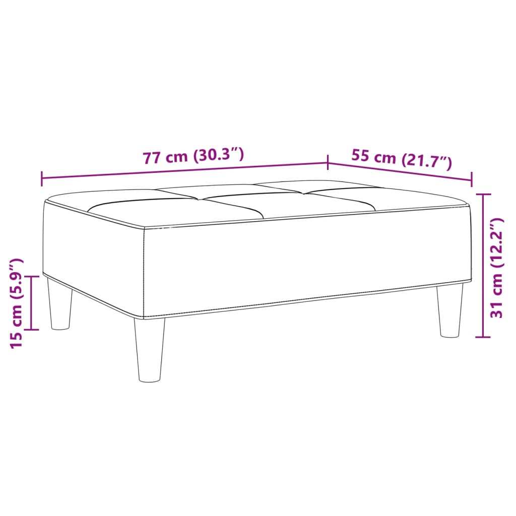 Fotpall lapptäcke 77x55x31 cm tyg