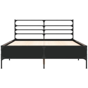 Sängram svart 120x200 cm konstruerat trä och metall
