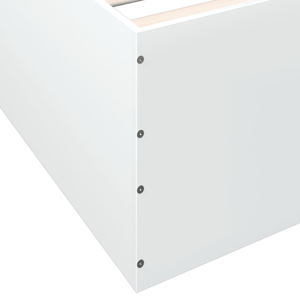 Sängram vit 135x190 cm konstruerat trä