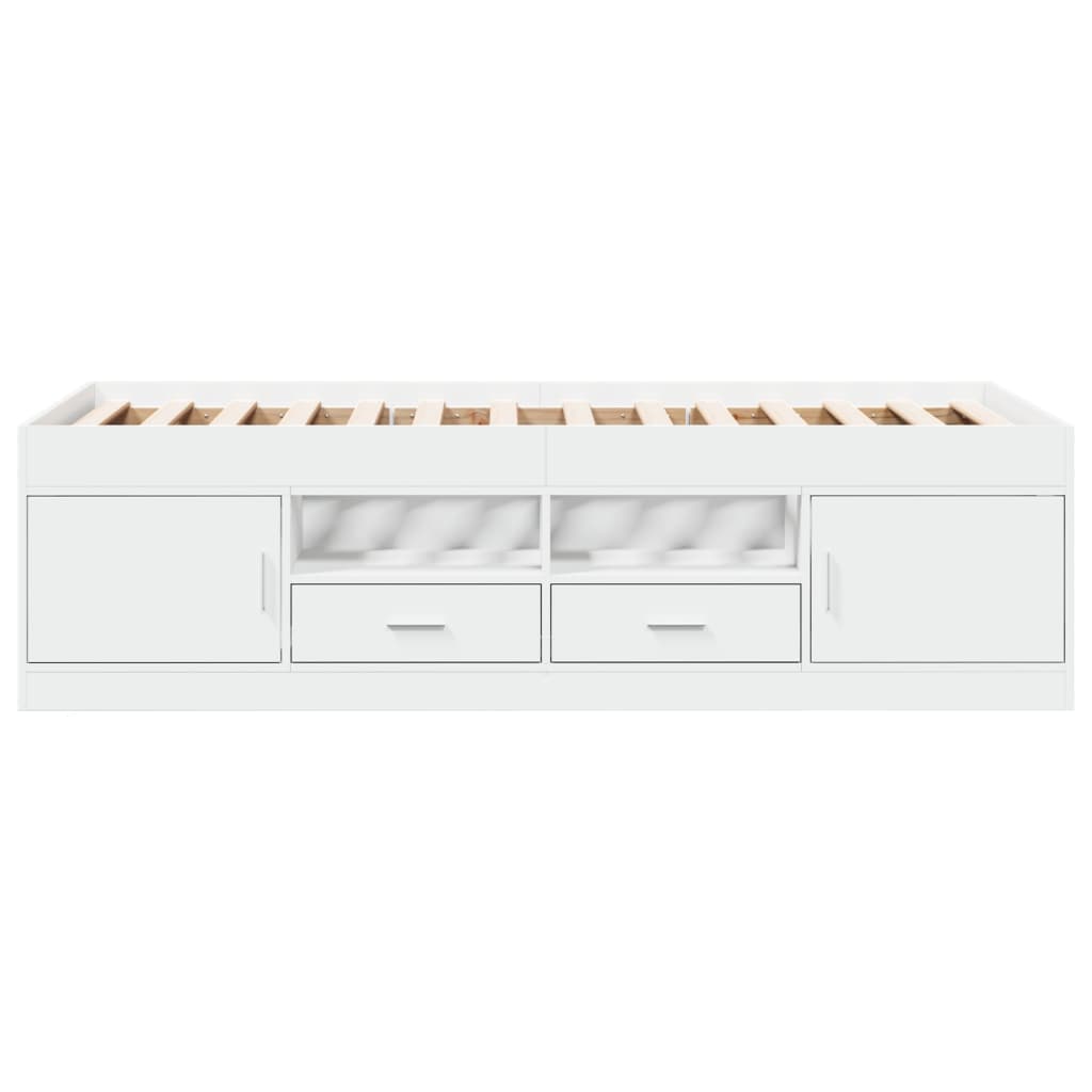 Dagbädd med lådor utan madrass vit 100x200 cm