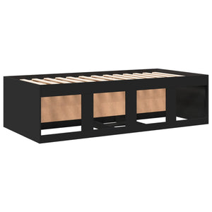 Dagbädd med lådor utan madrass svart 100x200 cm