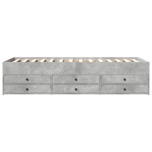 Dagbädd med lådor utan madrass betonggrå 90x200 cm