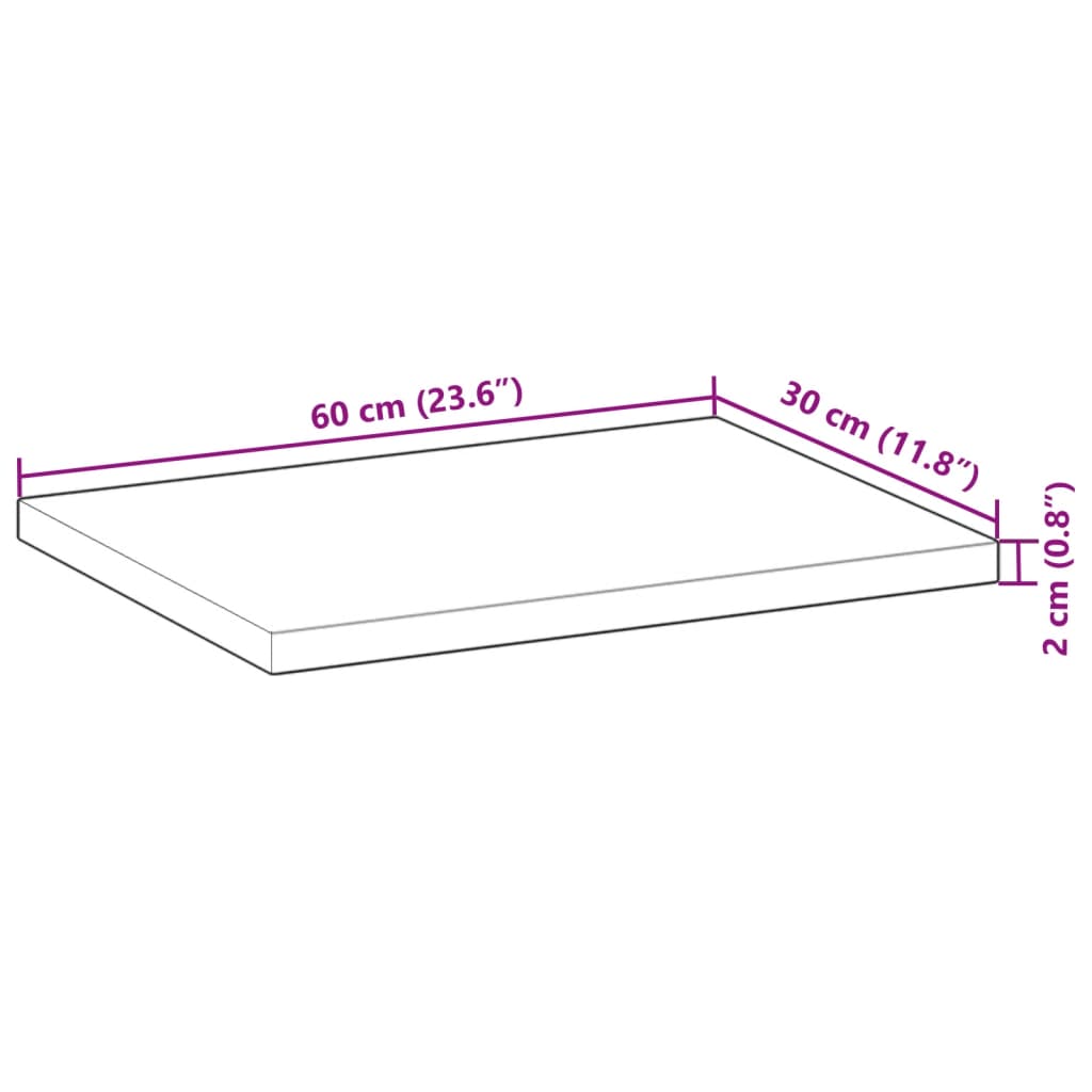 Svävande hylla 60x30x2 cm obehandlat massivt akaciaträ