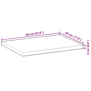 Svävande hyllor 2 st 60x30x2 cm obehandlat massivt akaciaträ