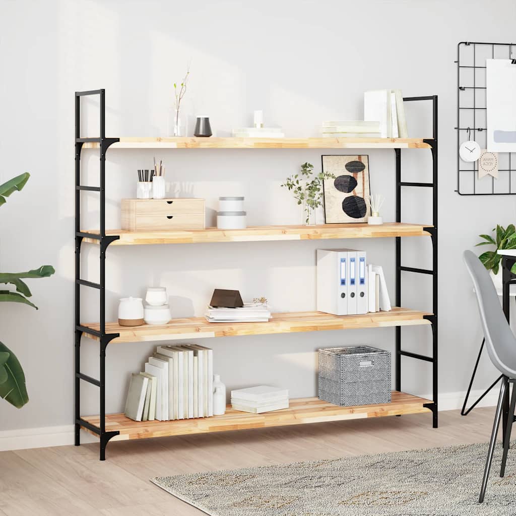 Svävande hyllor 2 st 160x30x4 cm obehandlat massivt akaciaträ