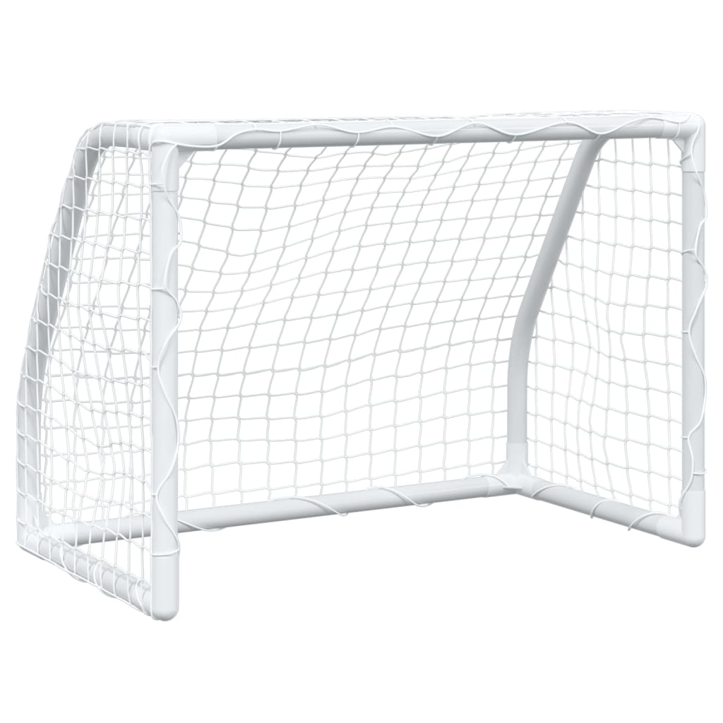 Barnfotbollsmål 2 st med boll vit 64x35x48 cm metall