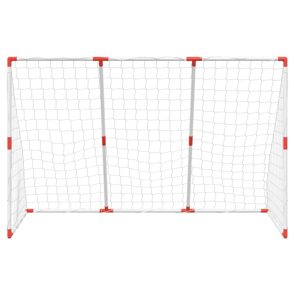 Barnfotbollsmål med bollar 2-i-1 vit 184x64x124 cm