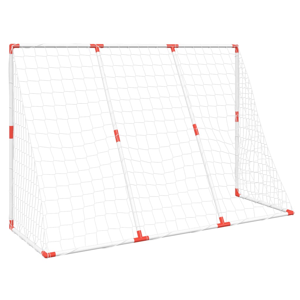Barnfotbollsmål med bollar 2-i-1 vit 184x64x124 cm
