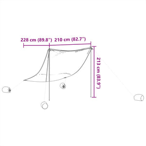 Strandskydd med sandpåsar blå 214x236 cm
