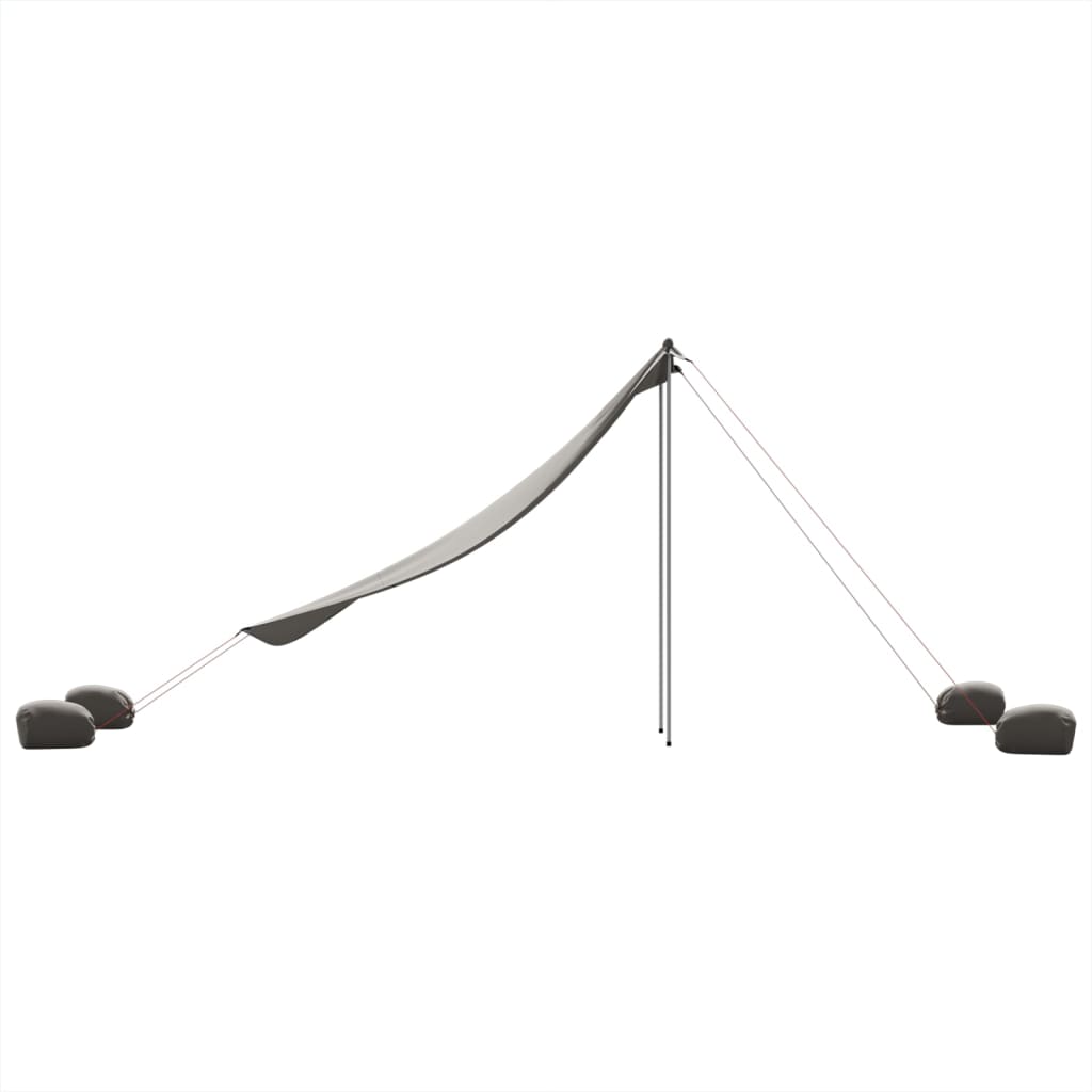 Strandskydd med sandpåsar grå 214x236 cm