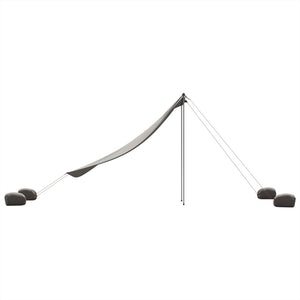 Strandskydd med sandpåsar grå 214x236 cm