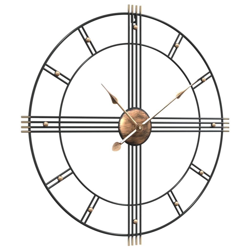Väggklocka svart Ø60 cm järn