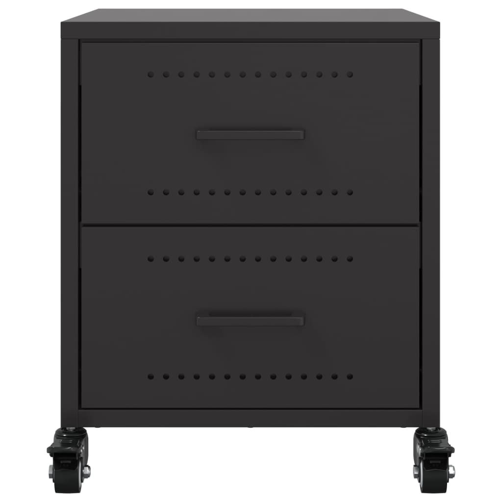 Sängbord 2 st svart 36x39x43,5 cm stål