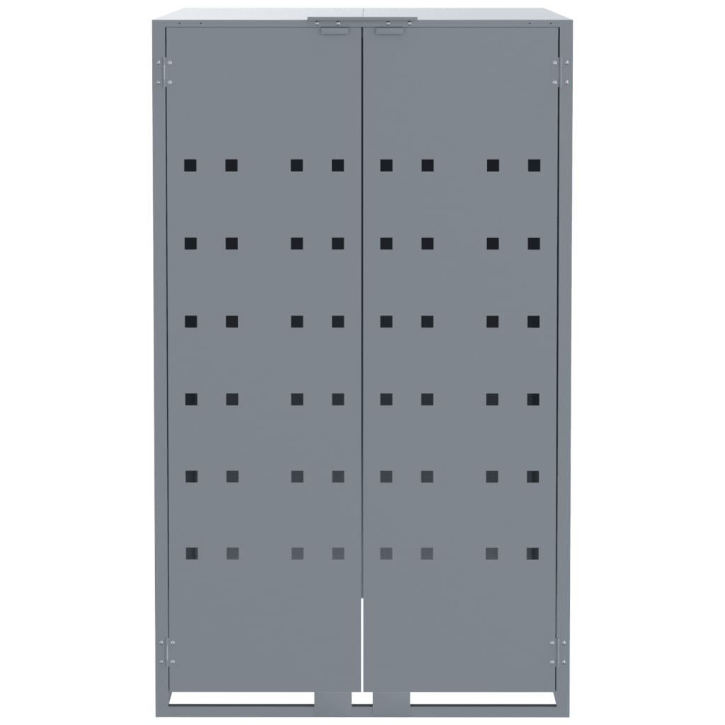 Skjul för sopkärl grå 69x79x117 cm stål