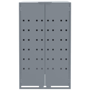 Skjul för sopkärl grå 69x79x117 cm stål