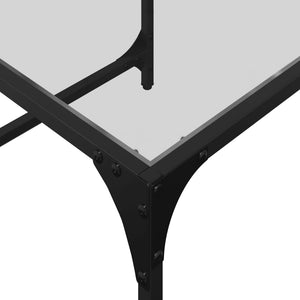 Satsbord 2 st med transparent glasskiva stål