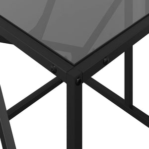 Soffbord med svart glasskiva 98,5x50x41 cm stål