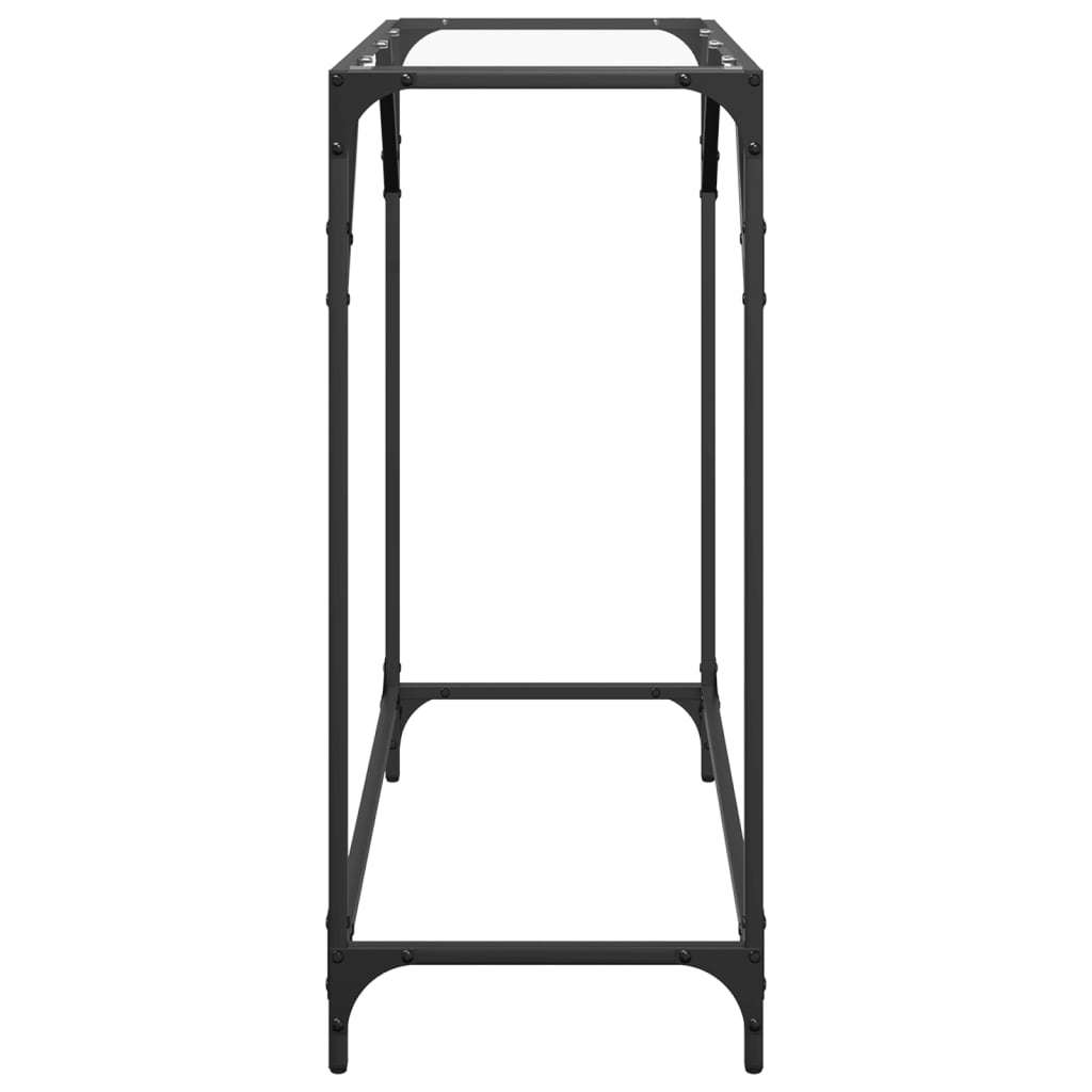 Konsolbord med transparent glasskiva 80x35x81 cm stål