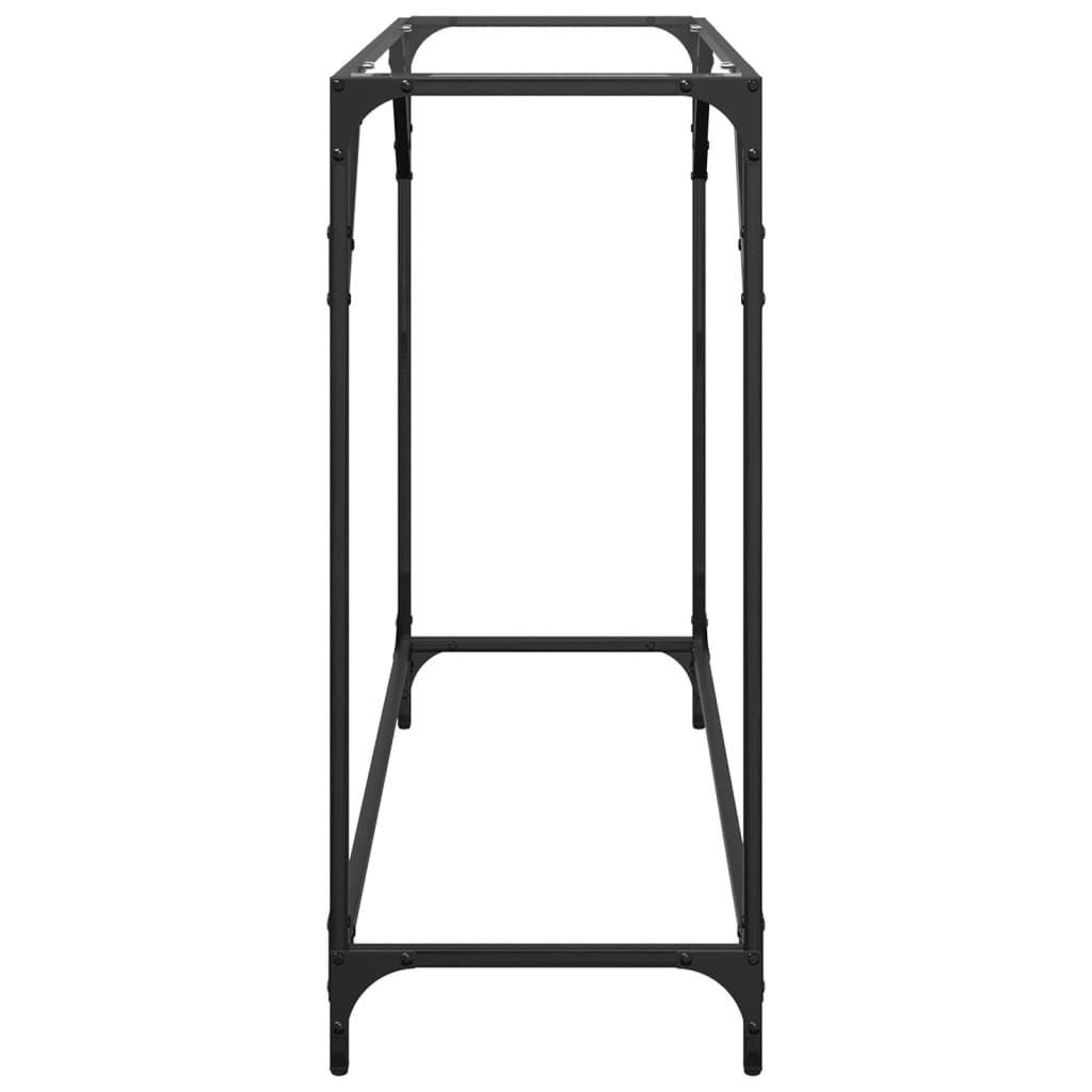 Konsolbord med transparent glasskiva 98x35x81 cm stål