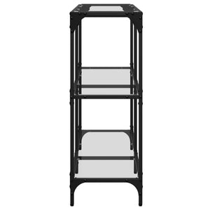 Konsolbord med transparent glasskiva 98x30x81 cm stål