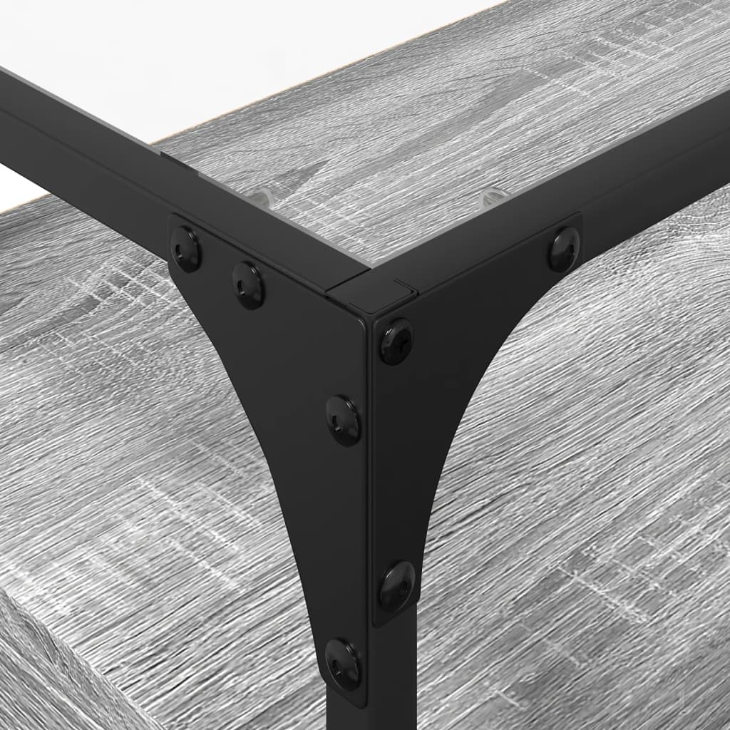 Tv-bänk med glasskiva grå sonoma 60x35x51 cm konstruerat trä