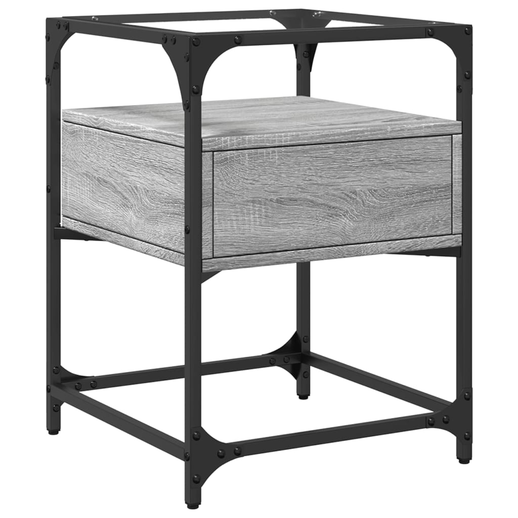 Sängbord 2 st grå sonoma 40x40x55 cm konstruerat trä